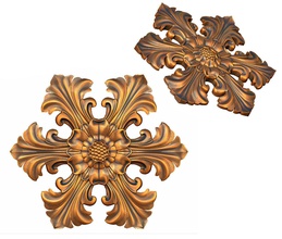decorative socket 3 carved medallions rosettes classical traditional decor decoration moulding corbel wall architectural ornament cornce fronton cartouche decorate wood leaves art sculptures 3d print model - Mito3D