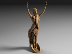 decorativo donna figura statua scultura corpo arte deco ragazza umano silhouette capelli anatomia balletto vestito moda studio rapunzel sculture architettonico 3d print model - Mito3D