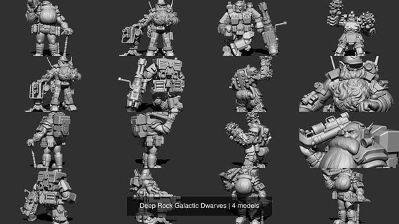 deep rock galactic dwarves drg deeprockgalactic figurine statue sculpture gaming art sculptures 3d print model - Mito3D
