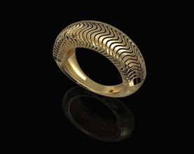 profundo ondas anel 3d imprimível stl joalheria argolas ouro prata platina moda mulheres esterlina onda 3d print model - Mito3D