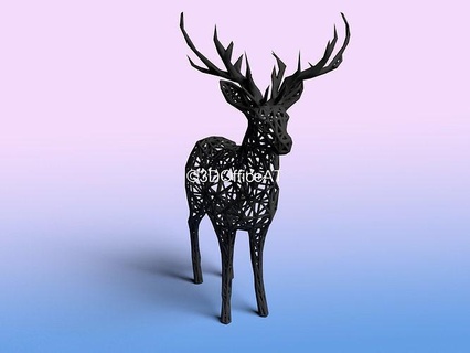 geyik boynuzları tel Sanat Noel Geyik avcıları hayvan sanat eseri sanatsal artistsoninstagram kablolu slaprint tokatlamak sanatı dekoru süsleri heykeller 3d print model - Mito3D