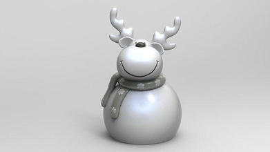 cerf Noël 3 hiver figurine traditionnel figure bonhomme neige statue an glacial art moyen brillant nature maison meubles 3d print model - Mito3D