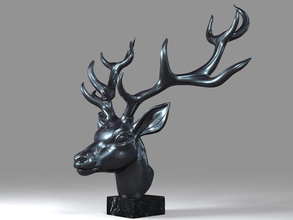 cervo head01 decorazione animale plastica testa interni scultura forza satana statua figura arte sculture 3d print model - Mito3D