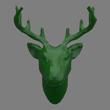 deer head polygonal abstract paperfold 3d poly game statue animal interior design decoration sculpture printable animals art sculptures printing 3d print model - Mito3D