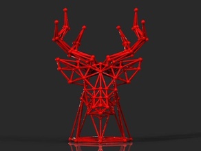 geyik baş kamış voronoi 3dprinting noel meydan okuma sanat matematiksel 3d print model - Mito3D
