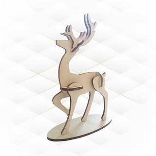 deer laser cutting pattern design silhouette cut plan svg engraving template drawing glowforge 3d puzzles diy hobby 3d print model - Mito3D