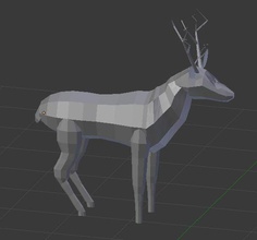 deer poly antlers animal stag statue antler hunt hunting lowpoly mammal hunter wildlife nature horn zoo art sculptures 3d print model - Mito3D