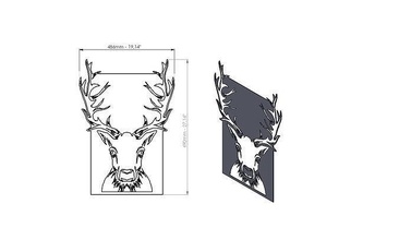 ciervo metal Arte dxf paso expediente venadoxf cnc solido pared decoración madera casa 3d print model - Mito3D