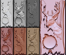 deer moon bas relief cnc 3d print model carved miniatures clock art mathematical 3d print model - Mito3D