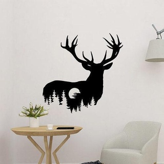 deer moon wall decoration moose tree trees forest mountain home decoration wall decor art sculpture ornament christmas deer 2d  3d print model - Mito3D