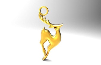 deer pendant jewelry keychain art fashion dije pendants 3d print model - Mito3D