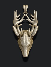 deer pendant animal antler antlers buck coat elk gold horns jewel jewelry mammal nature odocoileus printable reindeer silver wildlife pendants 3d print model - Mito3D
