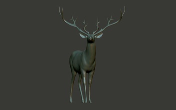 geyik heykel zbrush yazdırılabilir cnc hayvan sanat heykeller 3d print model - Mito3D
