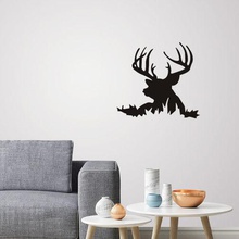 deer silhouette wall art house home 3d model head decoration 2d decor 3d print model - Mito3D