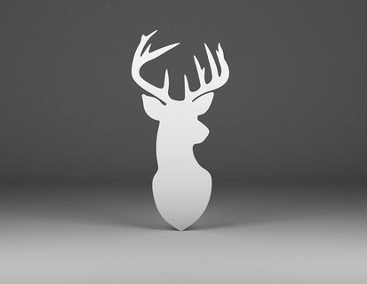 deer silhouette decoration decor animal logo head home interior modern design reindeer architectural hang wild room elk houseware stag contour outline circuit house 3d print model - Mito3D