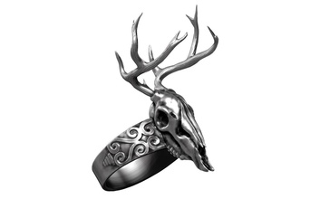 veado jóia do crânio jóias esqueleto de prata morte printable outros 3d print model - Mito3D