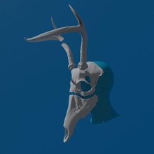 veado crânio mascarar viking estilo bruxas vestível cara roupa moda acessório carnaval mascarada beleza capacete animal esqueleto tribal assustador cerimonial chifre 3d print model - Mito3D