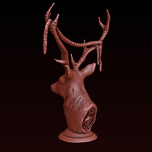cervo statuetta statua caccia arredamento animale corna orrore arte sculture viscere halloween 3d print model - Mito3D