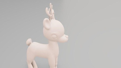 veado brinquedo animal mamífero natureza desenho animado 3dprint jogos brinquedos 3d print model - Mito3D