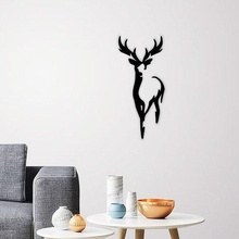 deer wall decoration nature silhouette art 2d 3d illustration deco animal walking furniture house decor 3d print model - Mito3D