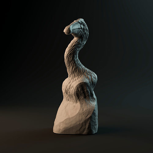 Deinocheirus Büste pre supported Dinosaurier Kopf Tier Dino Zahl Statue Trophäe Miniatur prähistorisch Pflanzenfresser Kunst Skulpturen 3D print model - Mito3D