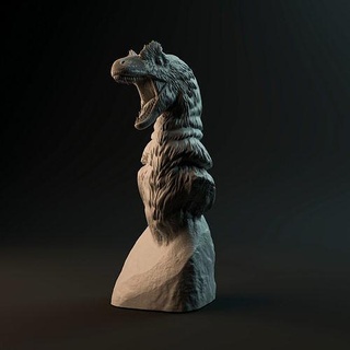 deinônico fracasso pre supported dinossauro cabeça animal figura estátua troféu miniatura pré histórico velociraptor raptor jurássico arte esculturas 3d print model - Mito3D