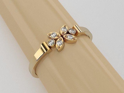 delicado diamante anel Casamento ouro joalheria arte anel diamante leve argolas joalheria argolas diamante anel 3d print model - Mito3D