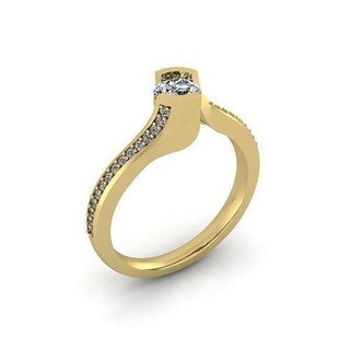 delicado noivado anel ouro imprimível diamante joalheria argolas Casamento brilhante branco prata jóias platina anéis 3d print model - Mito3D
