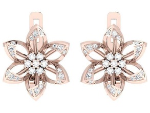 delicato bene diamante fiore orecchini 3d gioielleria oro gioiello gemme orecchino stampabile moda lusso bello argento engagement brillante 3d print model - Mito3D