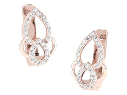 delicate fine diamond hoop earrings earring 3dmodel cad jewelry usa canada diamonds emerald 3dprinting 3d women silver jewel ring gem 3d print model - Mito3D