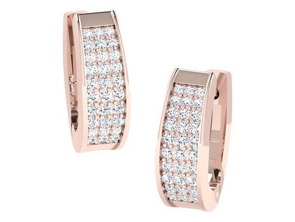 delicado diamante aro brincos brinco EUA Canadá jóias moda 3d 14mm ouro imprimível branco rosa luz peso joalheria prata 3d print model - Mito3D