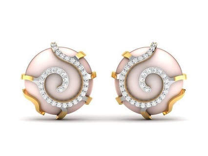delicate fine earring stud silver gem white jewel black bracelet diamond gold ring love ear printable valentine cad heart jewelry earrings 3d print model - Mito3D