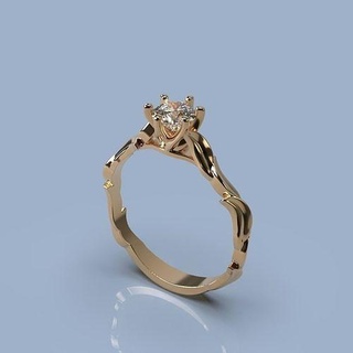 delicado anel diamante joalheria ouro prata cnc 3dprinted jóias moda Projeto imprimível sinais jóia impressão prototipagem argolas diamantes 3d print model - Mito3D