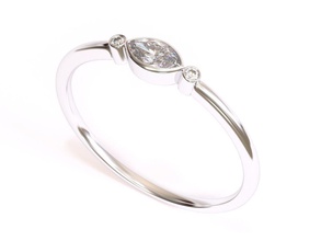 zarte drei-Diamant-ring marquise Diamanten Schmuck Dünn gold diamond band Silber ring Platin Juwel Diamant-ring gem genial bedruckbar ist engagement Luxus vintag delicate drei - Zubehör Ringe 3d print model - Mito3D