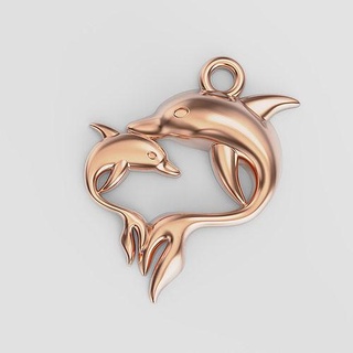 delphin Pendat kolye mücevher taş gümüş Kurt doğa baş obj stl gergedan erkekler giyim poli Wolfhead takı 3d print model - Mito3D