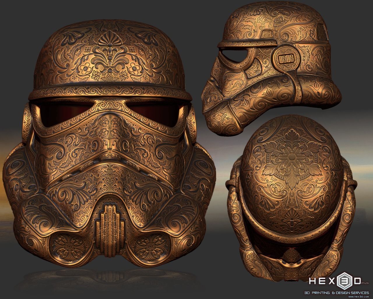 deluxe carved trooper helmet stormtrooper starwars stl 3dprint print 3d cosplay costume printable art sculptures 3D print model - Mito3D