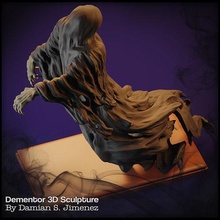dementor harry töpfer geist phantom gespenst skulptur charakter stilisiert video spiel gruslig unheimlich verfolgt krumm poltergeist monster erscheinung kunst skulpturen 3d print model - Mito3D