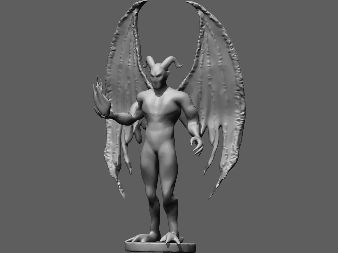 demon statue wings sculpture evil monsters monster creatures devil characters diablo demonio hell creature satan fantasy devils character beast satanic lucifer art sculptures 3D print model - Mito3D