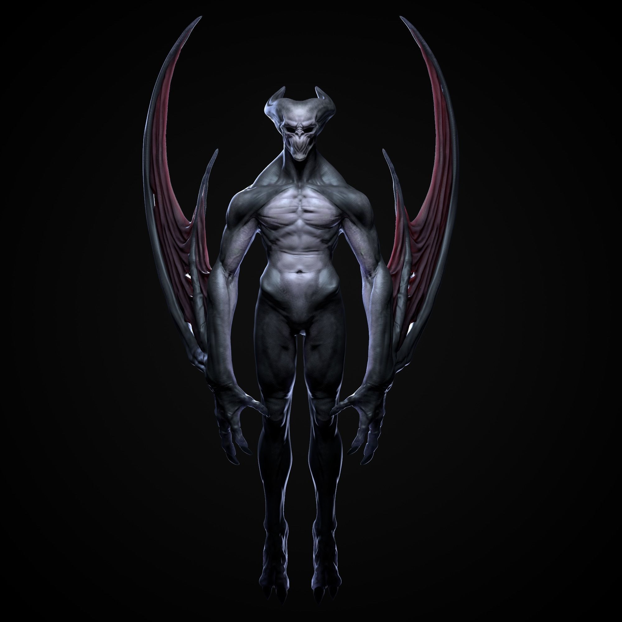 demon devil daemon evil dark realistic enemy bat badguy character anatomy games toys board 3D print model - Mito3D