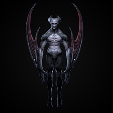 démon diable mal sombre réaliste ennemi chauve souris Mauvais garçon personnage anatomie Jeux jouets planche 3d print model - Mito3D