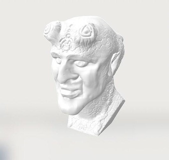 Dämon Buste Skulptur Kunst Statue Gesicht alt Kopf männlich Skulpturen 3d print model - Mito3D