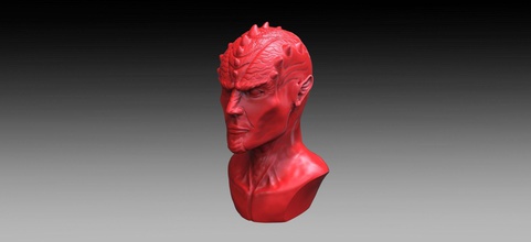 demônio do busto a arte escultura estátua decoração criatura cabeça 3dprint presente o dia das bruxas homem fantasia besta 3dmodel humanóide esculturas 3d print model - Mito3D