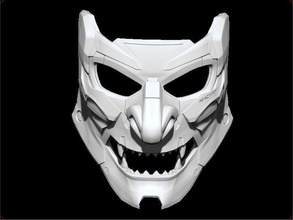 demon cyberoni mask oni japan cyber helmet airsoft cosplay 3dshophelmet games toys game accessories 3d print model - Mito3D