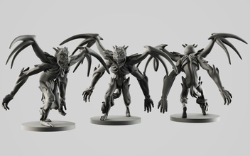 demon dark fantasy creature monster beast horror obscure element elemental creepy wing diablo horor boardgame gloomhaven tabletop 28mm 32mm character games toys board 3d print model - Mito3D