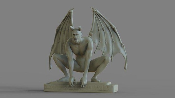 démon gargouille statue calcul sculpture diable mal créature gargouilles Roche bête art sculptures 3d print model - Mito3D
