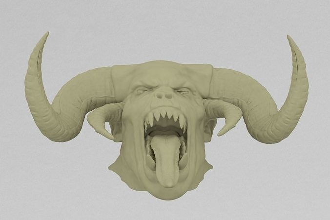 demon head creature satan lucifer incubus heck cupid corpse grave religion cherub fangs miniatures sci fi art sculptures horns 3D print model - Mito3D
