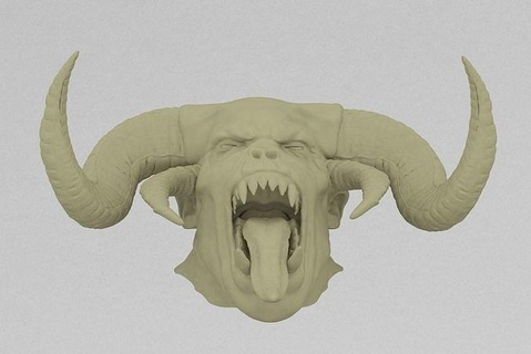 demone testa creatura Satana Lucifero incubo diamine Cupido cadavere tomba religione cherubino zanne miniature sci fi arte sculture corna 3d print model - Mito3D