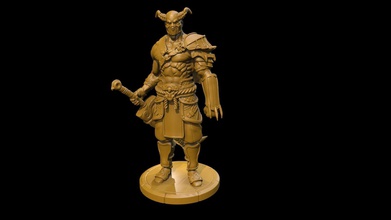 demônio cabeça colecionador espada coletor chifres diabo antigo figura criatura monstro fera laminado arma jogos brinquedos borda 3d print model - Mito3D