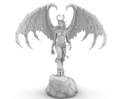 demonio cazador acción cifras ilustración ala Arte símbolo mitología pájaro mujer escultura estatua esculturas 3d print model - Mito3D