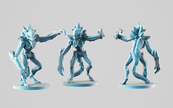 demon ice games-toys element elemento elementale elemental snow frozen cold winter miniature board game gloomhaven kickstarter monster monsters tabletop golem dungeon snowy games toys accessories 3d print model - Mito3D